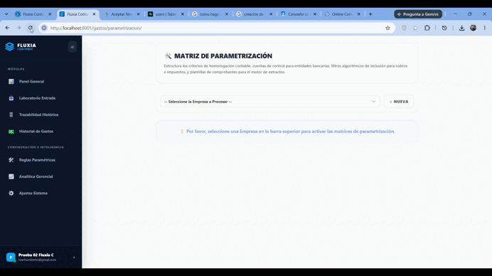 Demostración de Creación de Reglas de Homologación en Fluxia Contable